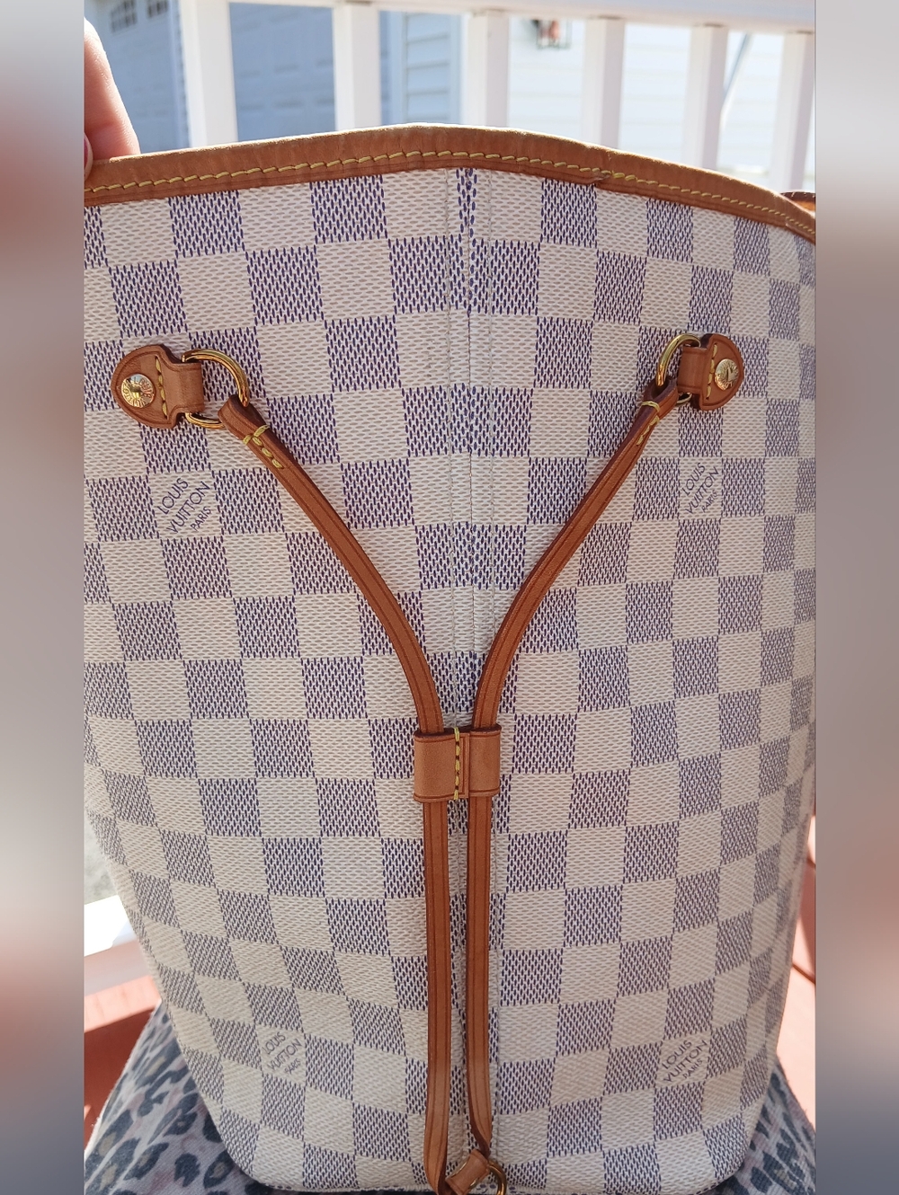 Louis Vuitton Medium Authentic Damier Azur MM White Tote Shoulder Bag . - Picture 16 of 16